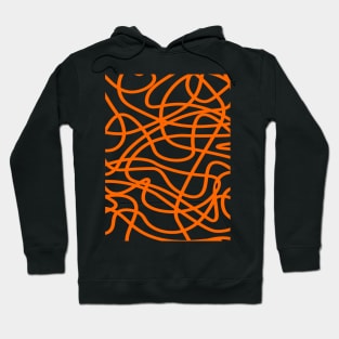 Orange abstract doodle lines pattern design Hoodie